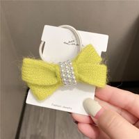 Autumn And Winter New Bow Wool Simple Headband Female Online Influencer Ins Rubber Band Female Hair Tie Pearl Tie Waist Hair Ring sku image 1