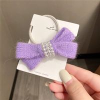 Autumn And Winter New Bow Wool Simple Headband Female Online Influencer Ins Rubber Band Female Hair Tie Pearl Tie Waist Hair Ring sku image 3