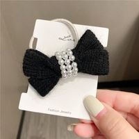 Autumn And Winter New Bow Wool Simple Headband Female Online Influencer Ins Rubber Band Female Hair Tie Pearl Tie Waist Hair Ring sku image 5