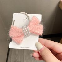 Autumn And Winter New Bow Wool Simple Headband Female Online Influencer Ins Rubber Band Female Hair Tie Pearl Tie Waist Hair Ring sku image 8