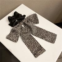 Korean Autumn New Female Leopard Print Bow Ribbon Rubber Band Ball Head Rope Hair Accessory sku image 2