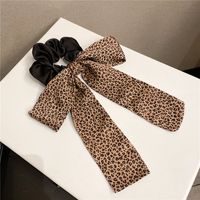 Korean Autumn New Female Leopard Print Bow Ribbon Rubber Band Ball Head Rope Hair Accessory sku image 3