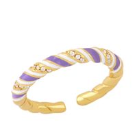 Fashion Personality Trendy Cold Wind Gold-plated Zircon Twist Ring sku image 2