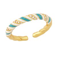 Fashion Personality Trendy Cold Wind Gold-plated Zircon Twist Ring sku image 3