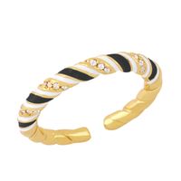 Fashion Personality Trendy Cold Wind Gold-plated Zircon Twist Ring sku image 5