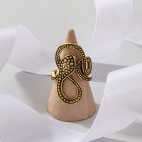 European And American Long Trend Snake Print Ring Punk Style Metal Animal Retro Exaggerated Snake Ring main image 8