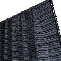 Bohemian Yarn-dyed Jacquard Blue Geometric Tassel Semi-shading Curtain Wholesale main image 3