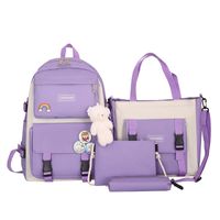 New Korean Style Student Fashion Multi-purpose Junior The Campus Of Middle School College Student Four-piece Schoolbag Backpack sku image 5