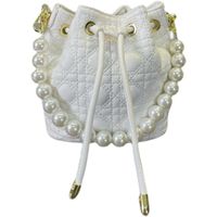 Textured New Trendy Fashion Pearl Chain Messenger Bag Wild Diamond Bucket Bag main image 6
