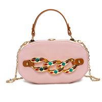 New Korean Version Of The Personality Thick Chain Design Ins Portable Messenger Box Bag sku image 5