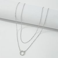Hollow Circle Double-layer Chain Necklace main image 3