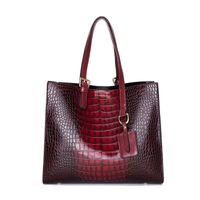 European And American Fashion Crocodile Pattern Three-piece Elegant Handbag Messenger Bag sku image 1