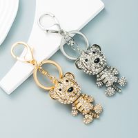 Fashion Creative Diamond Three-dimensional Small Tiger Metal Keychain Ladies Bag Ornaments main image 3