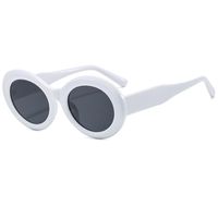 Black And White Striped Oval Sunglasses New Personality Female Hip-hop Sunglasses Trend sku image 3
