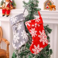 Christmas Snowflake Pattern Plush Stocking Candy Bag Pendant Wholesale Nihaojewelry sku image 2