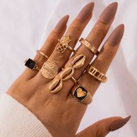 New Hollow Carved Ring Set Of 7 Retro Joint Ring Set sku image 10