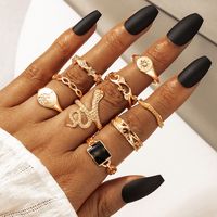 New Hollow Carved Ring Set Of 7 Retro Joint Ring Set sku image 11