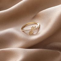 Butterfly Flower Ring Fashion Forest Adjustable Opal Index Finger Ring Wholesale sku image 1