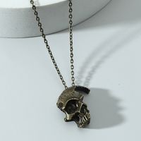 Wholesale Retro Half Head Skull Titanium Steel Necklace Nihaojewelry sku image 2