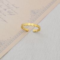Disc European And American Geometric Shiny Simple 18k Gold Tail Stainless Steel Ring main image 4