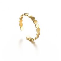 Disc European And American Geometric Shiny Simple 18k Gold Tail Stainless Steel Ring main image 6