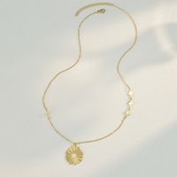 Simple Style Stitching Chain Hollow Round Necklace Female 14k Gold Titanium Steel Sweater Chain main image 4