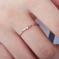 Fashion Temperament Ring Simple And Versatile Inlaid Three Zircon Joint Rings main image 4