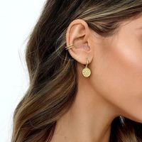 Fashion Double-layer C-shaped Copper Circle Ear Clip Single main image 3