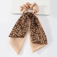 Korean Version Of Simple Floral Streamer Color Matching Bow Knot Hair Rope Hair Ornament main image 1