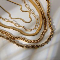 Twisted Cuban Chain 18k Gold Plated Stainless Steel Necklace Hip Hop Necklace Wholesale main image 1