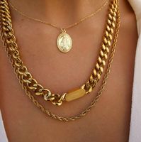 Twisted Cuban Chain 18k Gold Plated Stainless Steel Necklace Hip Hop Necklace Wholesale main image 3