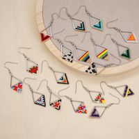 Bohemian Retro Ethnic Miyuki Rice Bead Triangle Earrings main image 4