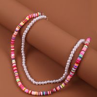 Bohemian Hand-woven Pearl Soft Ceramic Multilayer Necklace Creative Color Jewelry main image 3