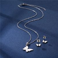 New Butterfly Earring Set European And American Clavicle Chain Cross-border Jewelry Set main image 3