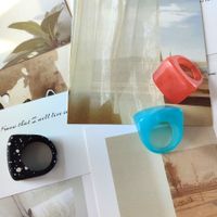 Europäischer Und Amerikanischer Neuer Mehrfarbiger Transparenter Schaftring Aus Acrylacetatharz main image 3