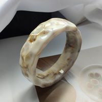 Fashion Marble Pattern Colorful Exaggerated Acrylic Bracelet Shaped Wide Faceted Bracelet main image 4