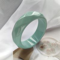 Fashion Marble Pattern Colorful Exaggerated Acrylic Bracelet Shaped Wide Faceted Bracelet main image 3
