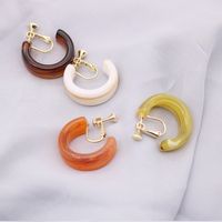 European And American Multicolor Screw Candy Color Acrylic C-shaped Ear Clips main image 4