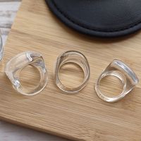 European And American New Acrylic Clear Large Square Transparent Ring main image 3