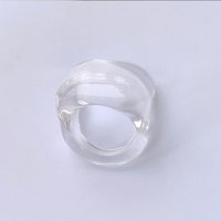 European And American New Acrylic Clear Large Square Transparent Ring main image 5