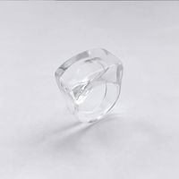 European And American New Acrylic Clear Large Square Transparent Ring main image 6