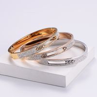 Heart Stainless Steel 18K Gold Plated Rose Gold Plated Artificial Rhinestones In Bulk main image 1
