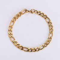 Hip-Hop Geometric 304 Stainless Steel Inlaid Gold No Inlaid 18K Gold Plated Men'S Bracelets main image 1