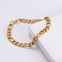 Hip-Hop Geometric 304 Stainless Steel Inlaid Gold No Inlaid 18K Gold Plated Men'S Bracelets main image 5