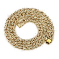 European And American Men's Full Diamond Cuban Diamond Necklace Bracelet Anklet Wholesale main image 6