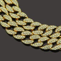 European And American Men's Full Diamond Cuban Diamond Necklace Bracelet Anklet Wholesale main image 4