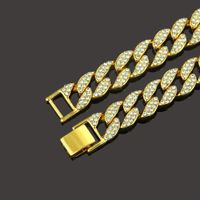 European And American Men's Full Diamond Cuban Diamond Necklace Bracelet Anklet Wholesale main image 3