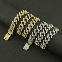 European And American Geometry Rhombus Diamond Cuban Chain Necklace Bracelet main image 5