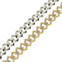 European And American Geometry Rhombus Diamond Cuban Chain Necklace Bracelet main image 6