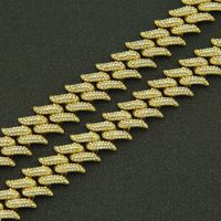Three-row Diamond Diamond-shaped Thorns Men's Dragon Beard Buckle Necklace Bracelet main image 5